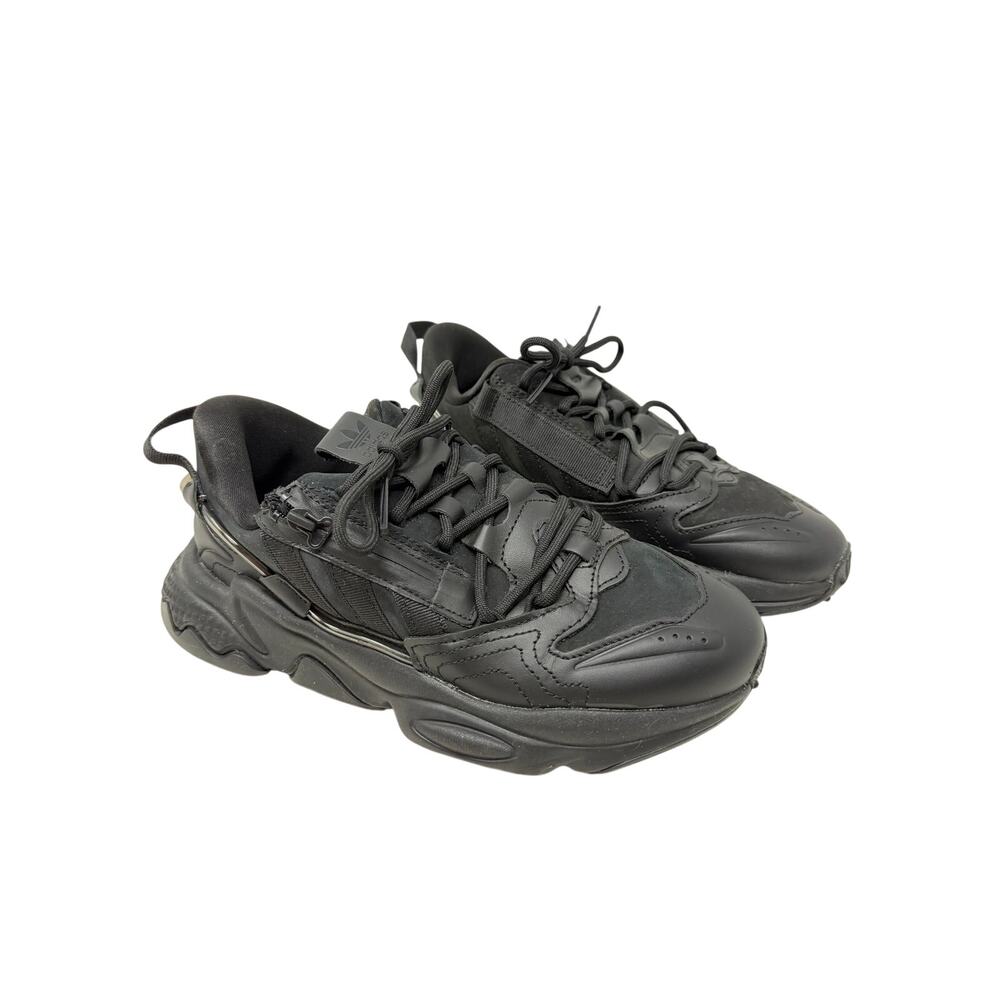 Adidas Originals Ozweego Zip Sneaker Triple Black Boys Size 3.5